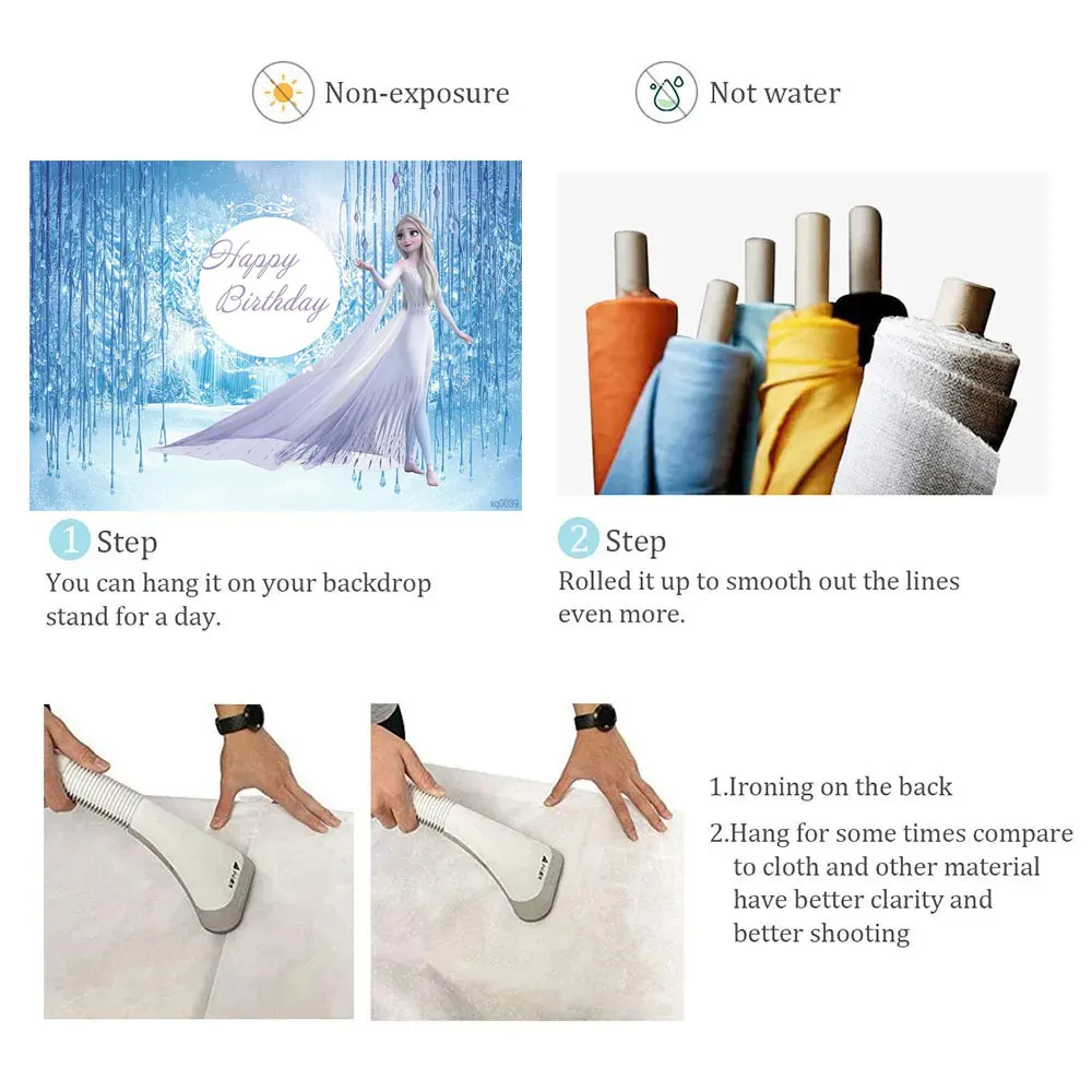 Frozen Elsa Princess Birthday Party Backdrop Custom Decorate Girl Winter Baby Shower Ice Snow Castle Wallpaper Photo Background