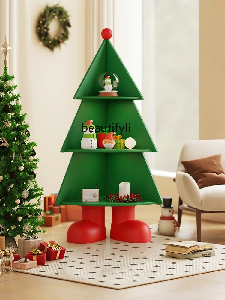 

Christmas Tree Triangle Corner Cabinet Living Room Corner Cabinet Sofa Edge Storage Rack Bedroom Floor Storage Rack