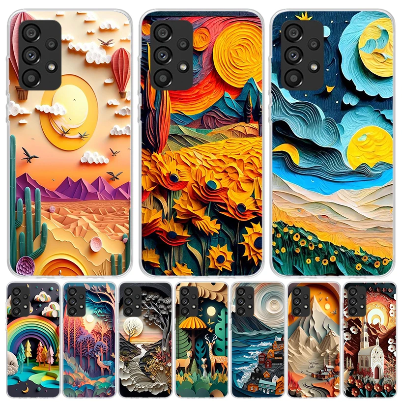 Natural Trees in Mountain Ranges Phone Case For Samsung Galaxy A15 A55 A25 A35 A14 A54 A24 A34 A13 A53 A23 A33 A12 A52 A22 A32 A