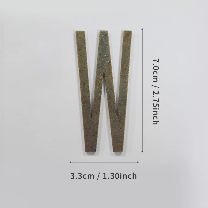 Selbstklebende Hausnummern aus Bronze, englische Alphabetbuchstaben aus Metall für Wohnung, Zimmer, Türschild, Tisch, Briefkasten, Nummernaufkleber, 7 cm – Detail 30