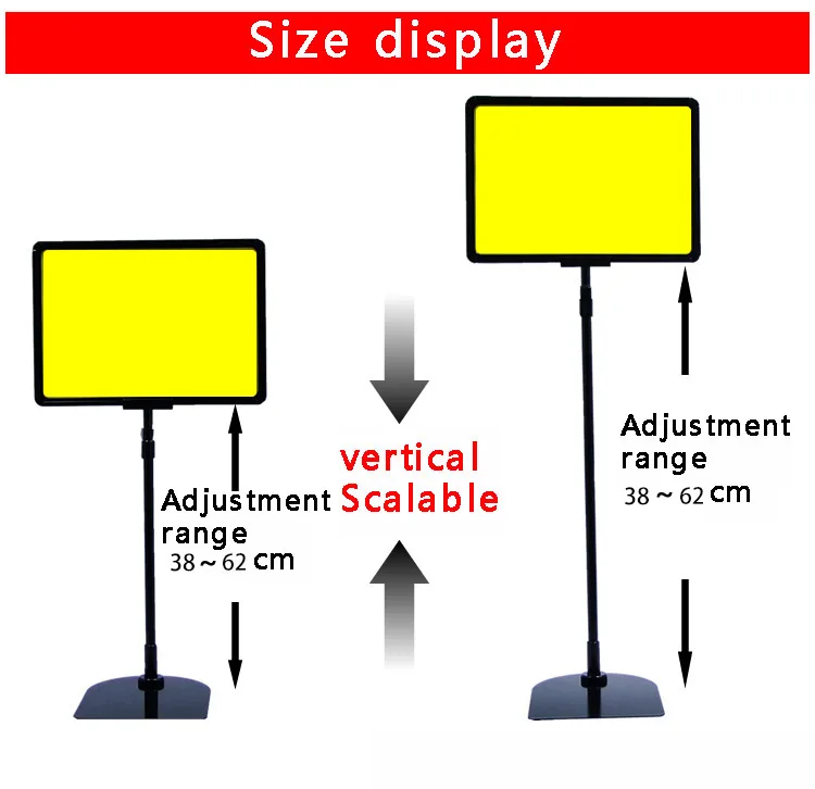 A4 Both Vertical Horizontal View Height Adjustable Up Double-Sided 8.5x11 Inches Table Poster Display Sign Stand For Board Sign