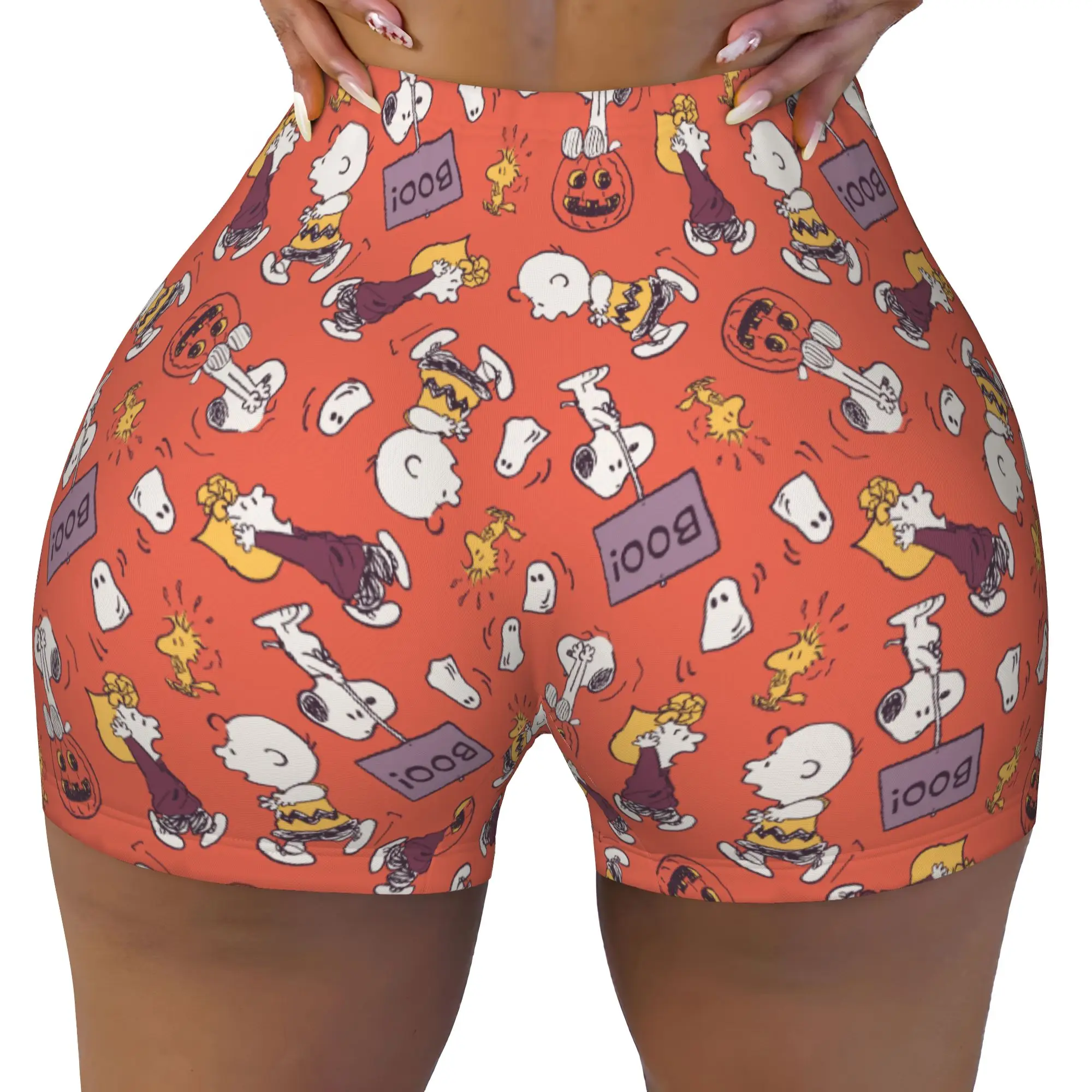Custom S-snoopies Anime Running Volleyball Workout Shorts for Women Dog Manga Athletic Gym Yoga Shorts