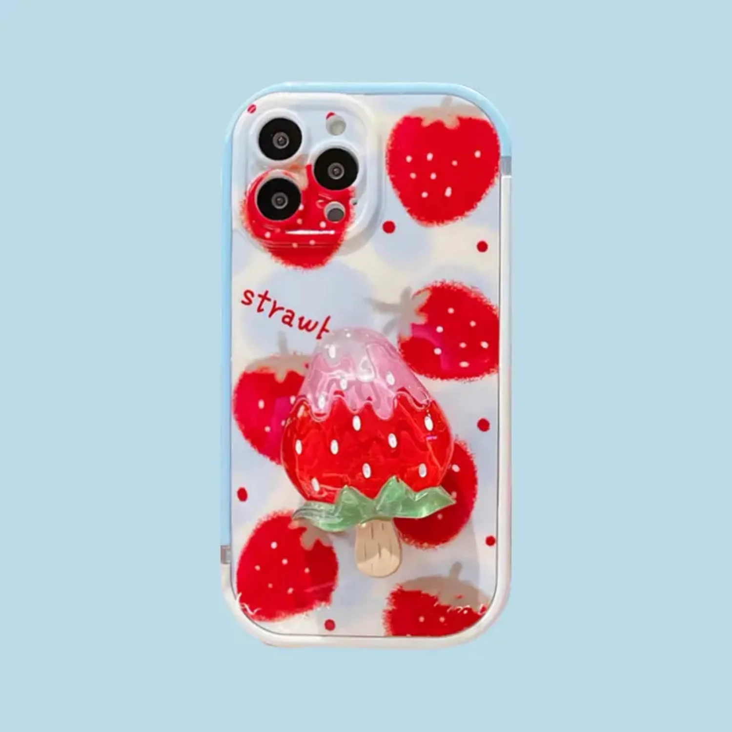 

Boost Mobile 3D Strawberry Popsicle Portable Phone Case Holder