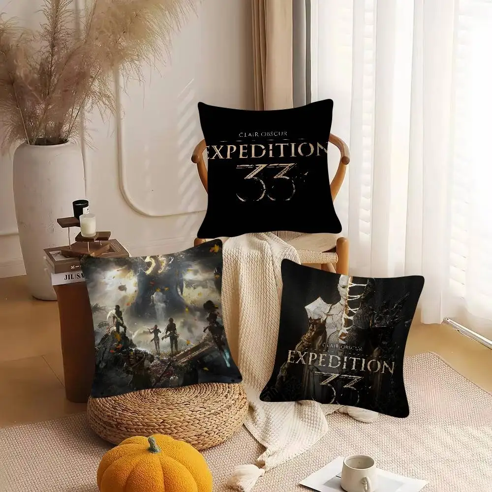 Game Clair Obscur Expedition 33 Cute Cartoon L Game Cushion Cover Pillowcase Upholstery Sofa Throw Pillow Home Decor Pillowcas