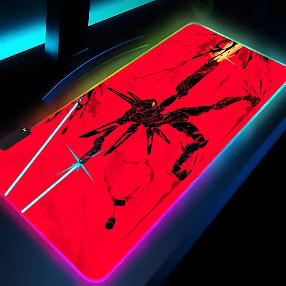 Alfombrilla de ratón U-ULTRAKILL Rgb Xxl, alfombrilla para ordenador portátil, alfombrilla para ratón para juegos, teclado retroiluminado, alfombrillas de mesa para chica, escritorio