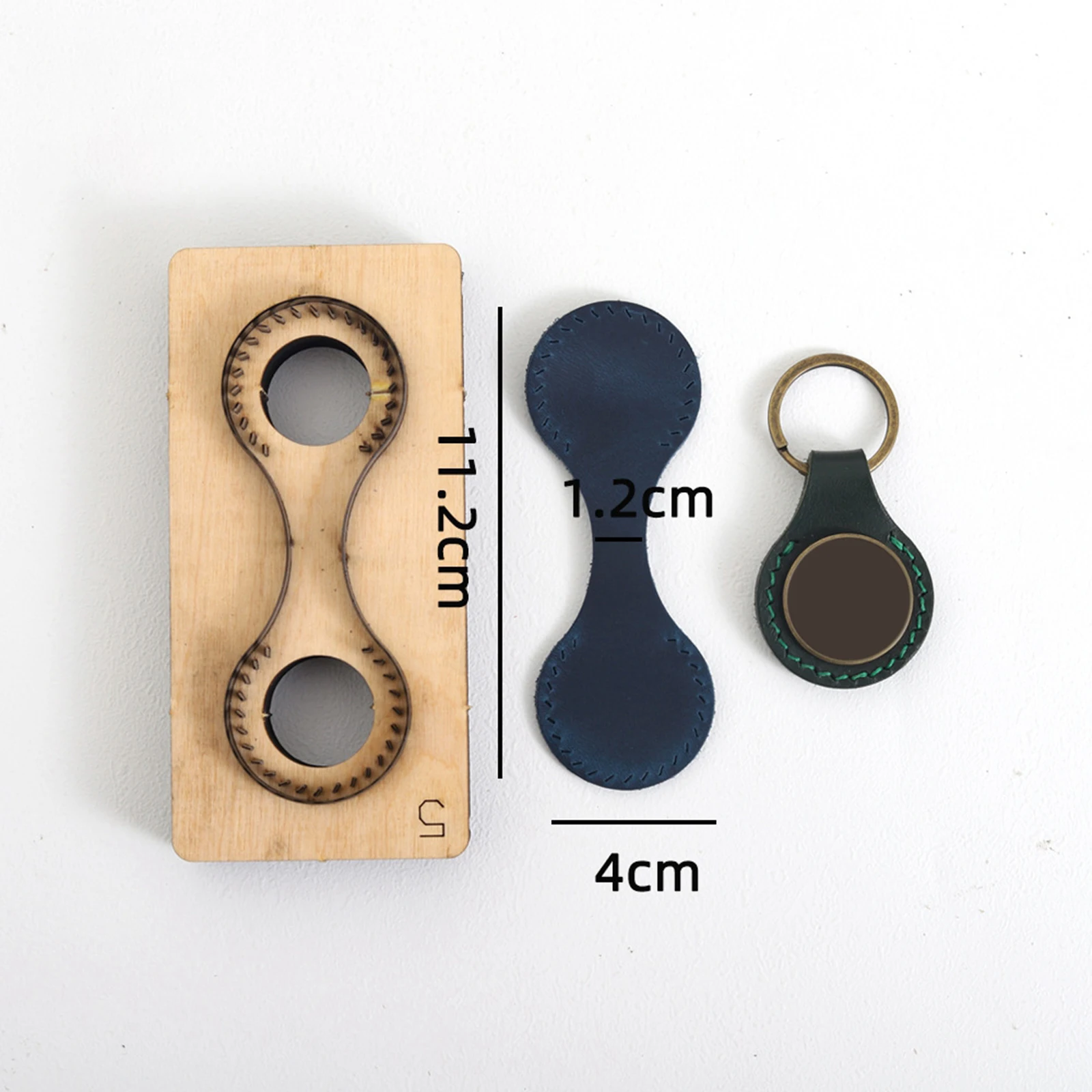 Metal Cutting Dies Key Chain 1 Piece Tool Set Reusable DIY Craft Template Wooden Cutter for Keychain PU Leather Leathercraft