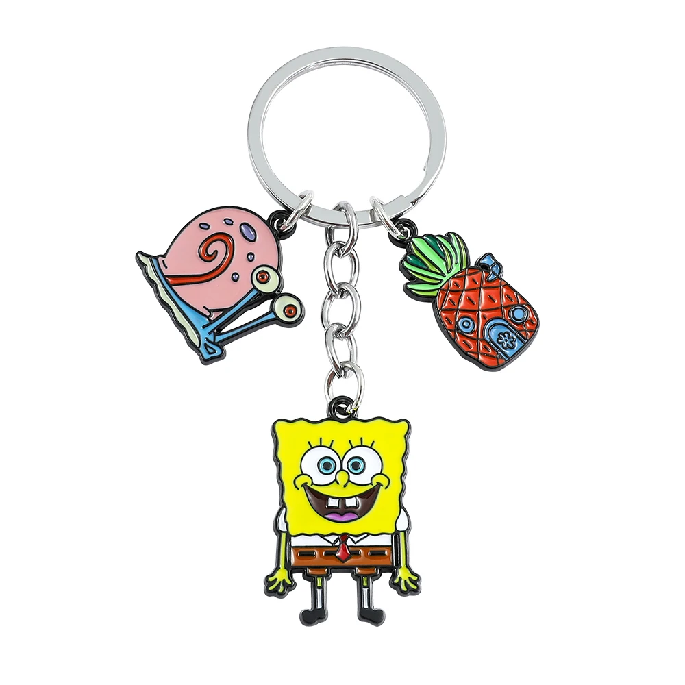 SpongeBob Schwammkopf Schlüsselanhänger - Cartoon Anime Lustiger Niedlicher Schmuck Accessoires Modisches Geschenk für Beste Freunde