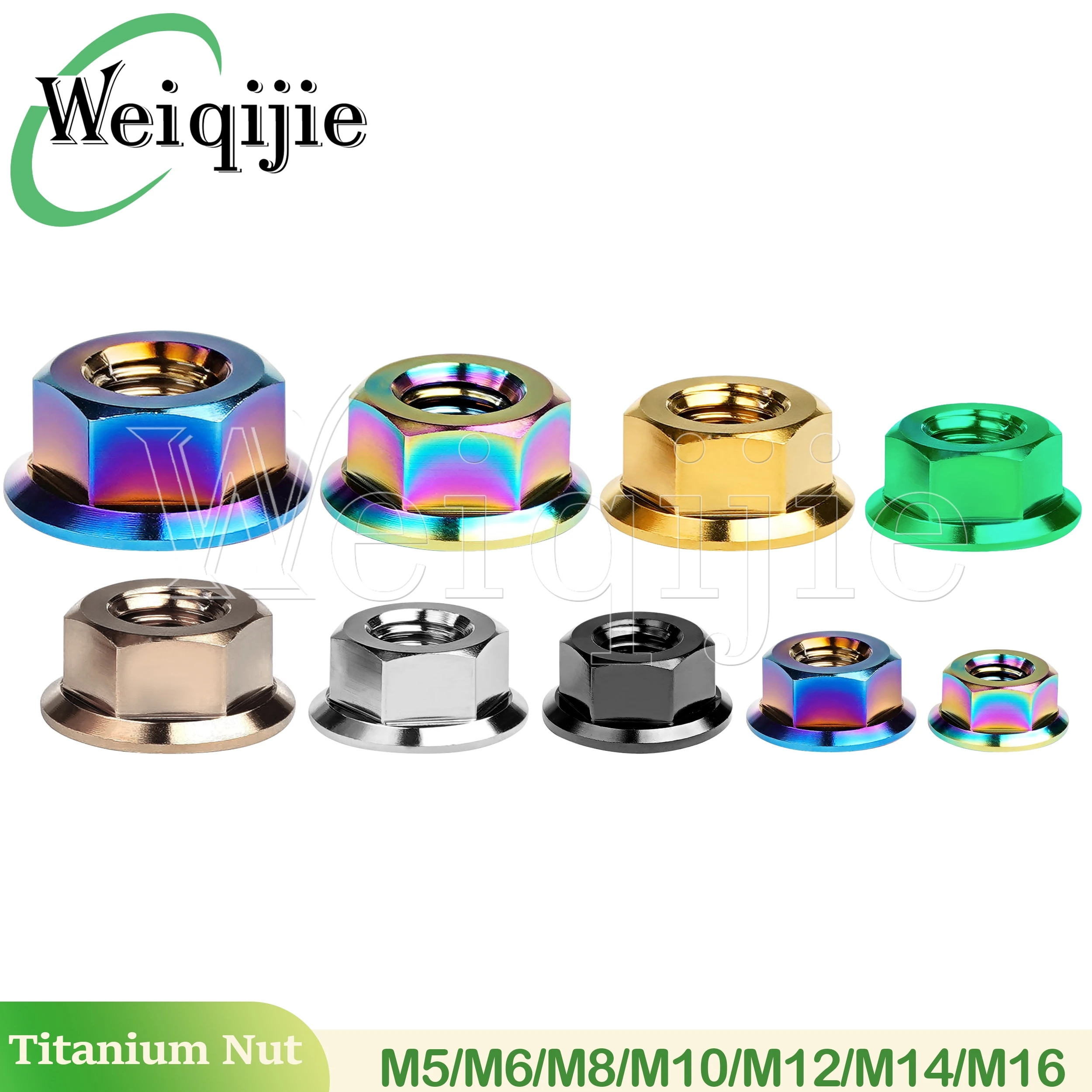 

Weiqijie Titanium Nut M5 M6 M8 M10 M12 M14 M16 Flange Nut Accessories for Bicycle Motorcycle Car