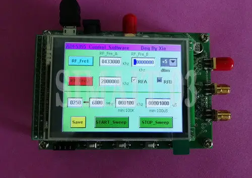 

Генератор радиочастотных сигналов ADF5355 с сенсорным экраном | Микроволновый синтезатор 54 МГц-13,6 ГГц с VCO и PLL | Частота сканирования и частота выборки данных