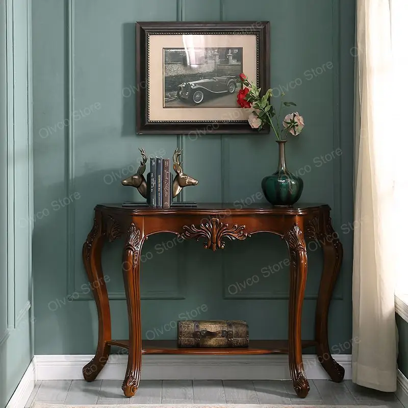 Nordic Vintage Console Table Luxury Elegant Entryway Table Contemporary Premium Tavolo Ingresso Living Room Furniture