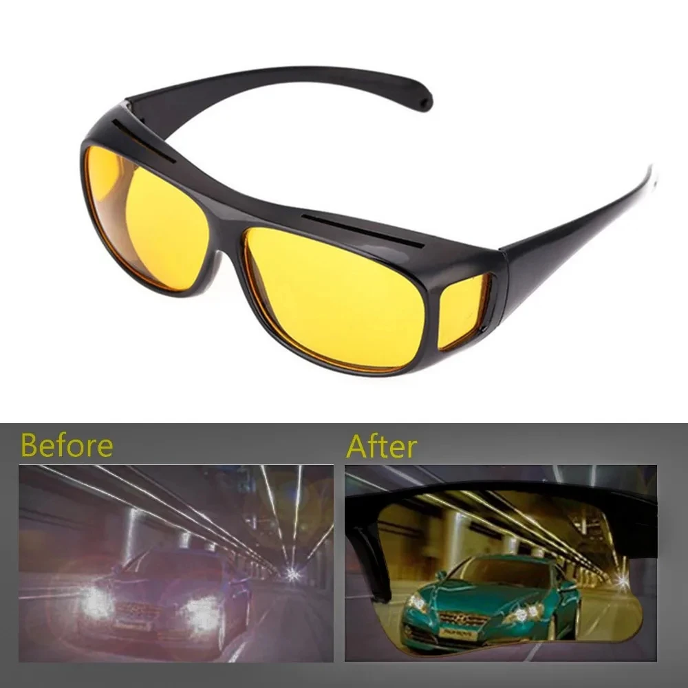 Night-Vision Glasses Vintage Car Anti-Glare Goggles Sunglasses Man Motorcycle Driving Glasses Protective UV400 Drivers Goggles