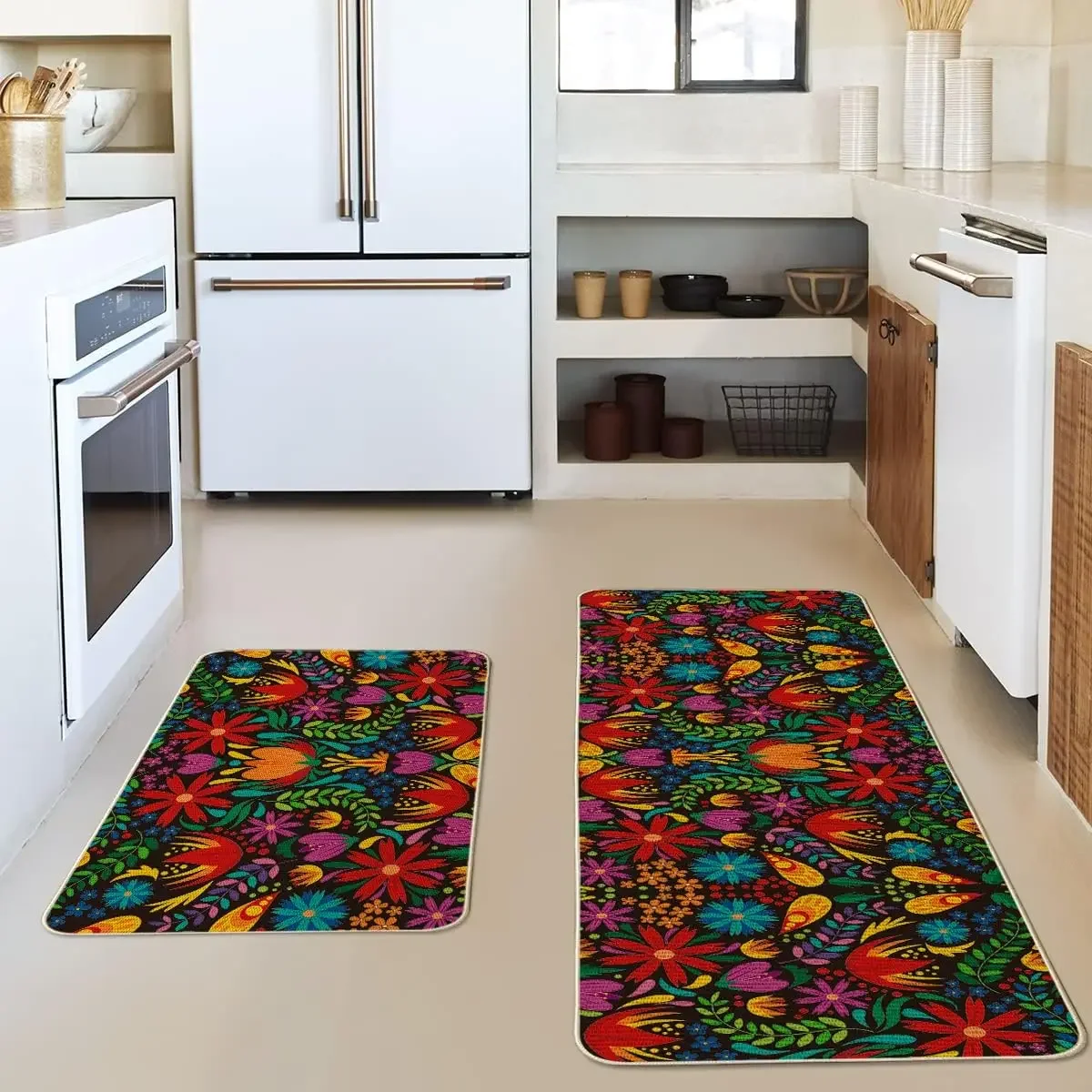 1Pcs Mexican Day of The Dead Kitchen Floor Mat Home Entrance Doormat Decor Carept for Living Room Hallway Balcony Runners Rugs