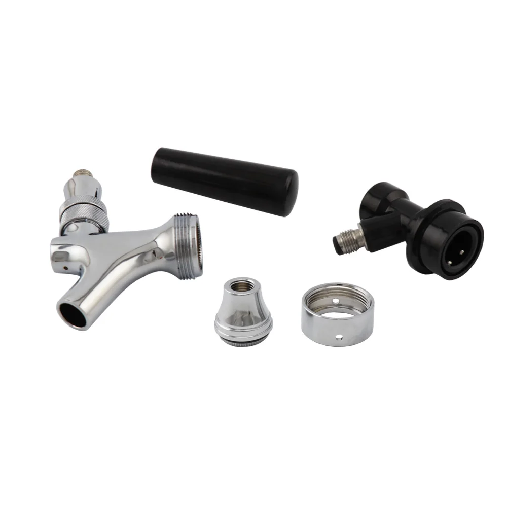

Homebrew Beer Tap Polished Chrome Draft Beer Faucet - Keg Tap Kegerator Spout With Ball Lock Quick Disconnect Kit
