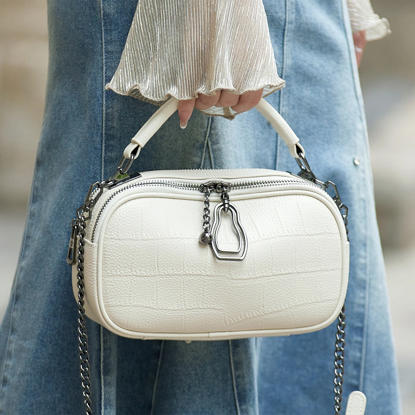 

Limited Solid Genuine Leather Single Shoulder Bag Real Skin Women Cossbody Bags Purses High End#AL639