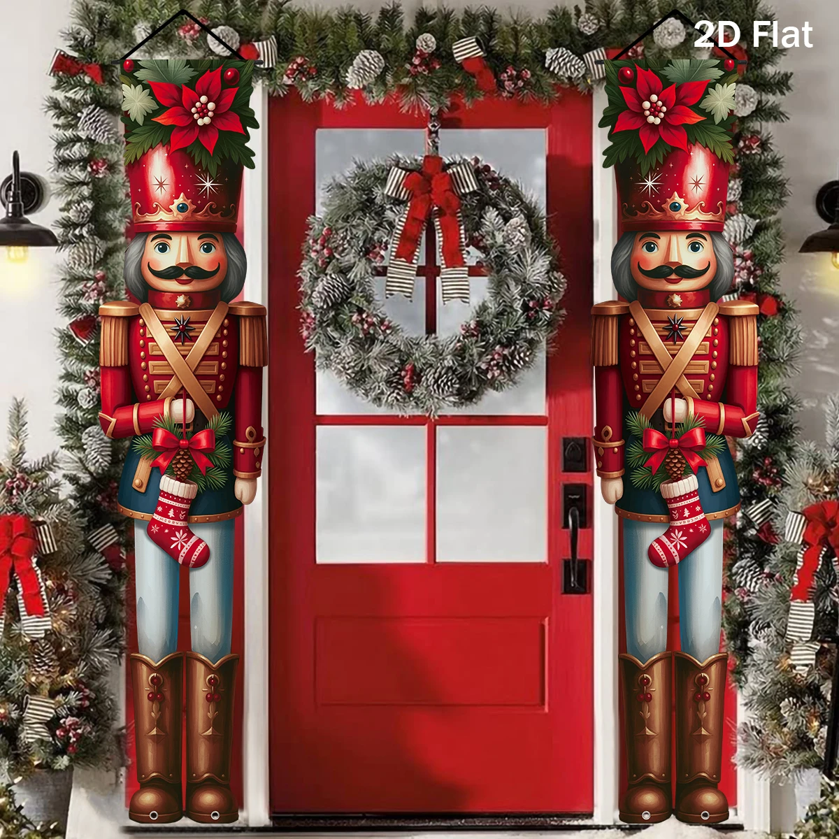 Weihnachten Nussknacker Tür Banner Frohe Weihnachten Dekoration für Zuhause 2025, Weihnachten Tür Dekor Navidad Notal Noel Ornament Neujahr
