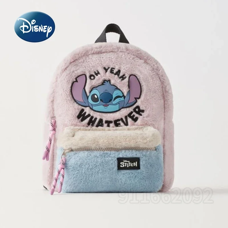 

Disney Stitch New Plush Backpack Luxury Brand Original Fashionable Mini Backpack High Quality Cartoon Cute Children's School Bag