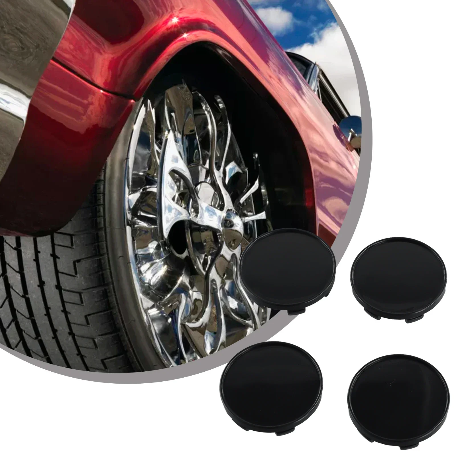 4PCS Car Wheel Center Cap Car Wheel Tyre Center Hub Cap Cover 54mm Dia 6Clips ABS-Plastic Wear Parts Wheels Tires Tools
