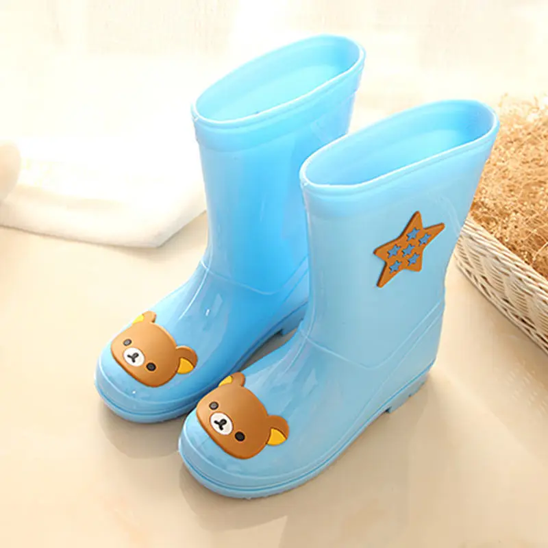 New Children Boys Girls Fashion Cartoon Rain Boots Waterproof Animal PVC Rainboots Kids Non-slip Water Shoes Wellies