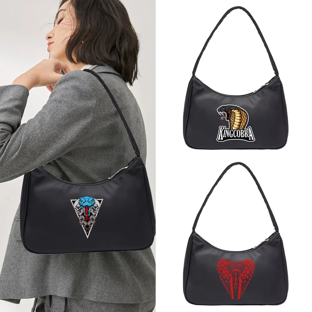 Shoulder Underarm Bags Coin Purse Women‘s Handbags Designer Cobra Print Pattern Hobo Shoulder Small Pouch Totes Shopping Bag