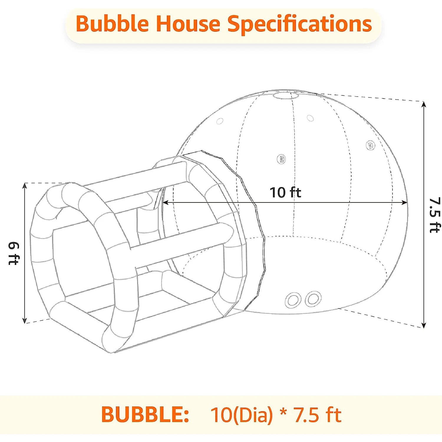 Tienda de campaña inflable con globo, Burbuja de cúpula transparente, casa de burbujas para fiesta de cumpleaños, gran oferta, 2024