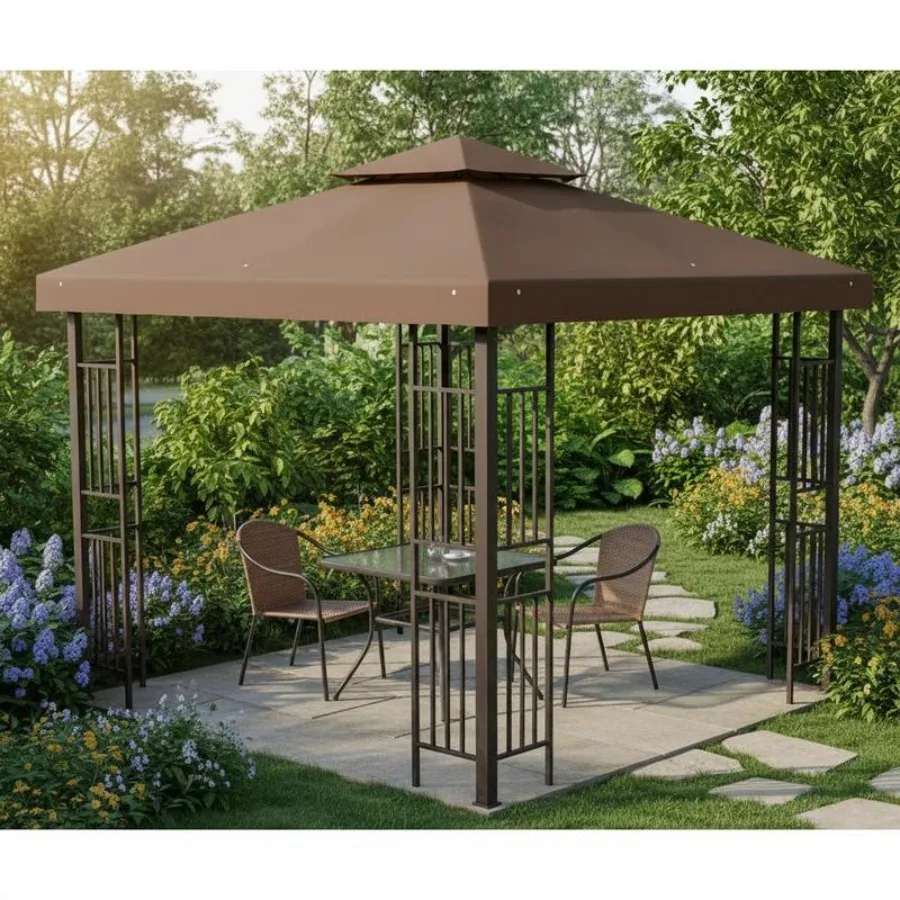 

3x3 m Double-Tier Canopy Top Replacement-Coffee
