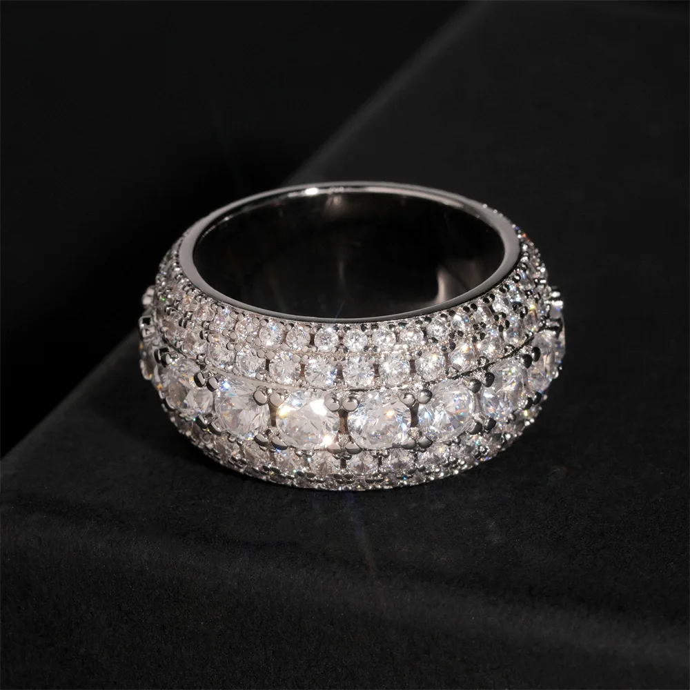 LYEE CYEE Hip hop Men and Women Round Fashion Hip Hop Style Full Diamond Rings Valentine's Day Gifts Wedding Engagement Rings Unique Jewelry Gifts for Festivals/Birthdays/Parties Best Gifts for Boyfriends