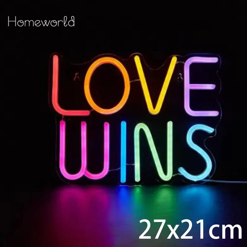 

LOVE WINS Neon Sign, Led Neon Light Signs, Suitable for Party, Bar, Bedroom, Living Room, Game Room, Men Cave Wall Decoration