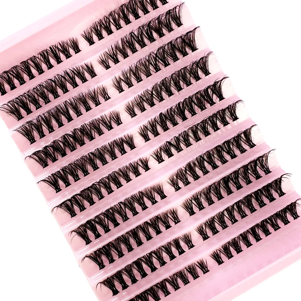 Links + Rechts Wimpernverlängerung Katzen-/Fuchs-Augeneffekt-Wimpern Einzelne Cluster 3D Wispy Natürlich aussehende DIY segmentierte Wimpernverlängerungen – Detail 6