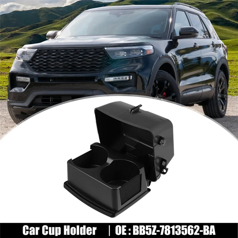 

Car Center Water Dual Cup Holder For Ford Explorer 2011-2015 Black Drinks Holder BB5Z-7813562-BA