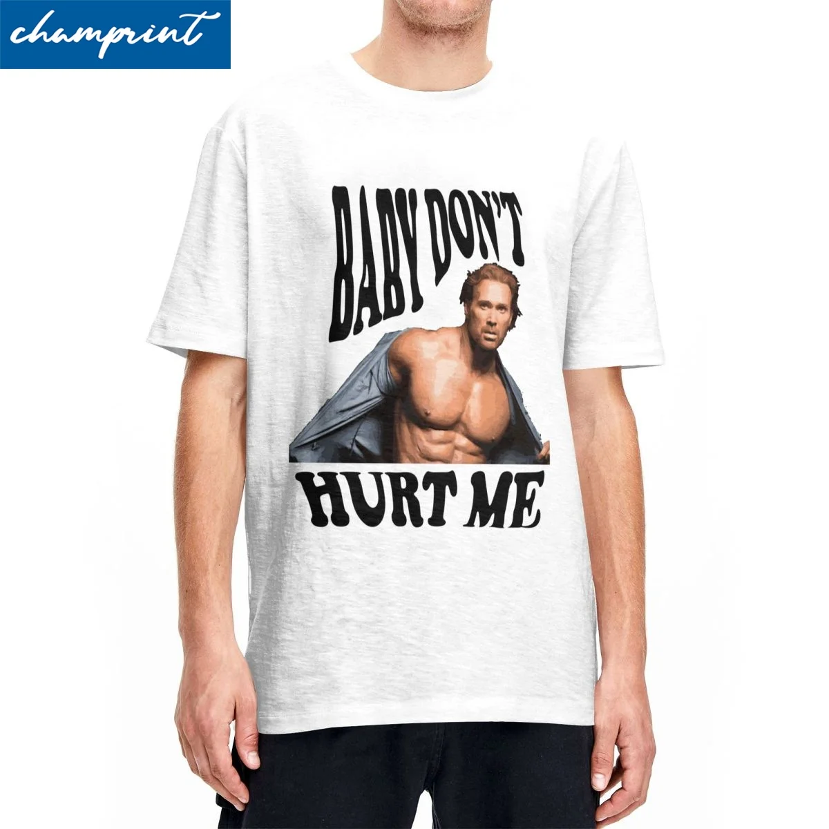 Baby Don't Heart Me T-Shirt Men Cotton Tops Novelty Gym Trend Fitness Lovers Round Neck Short Sleeve