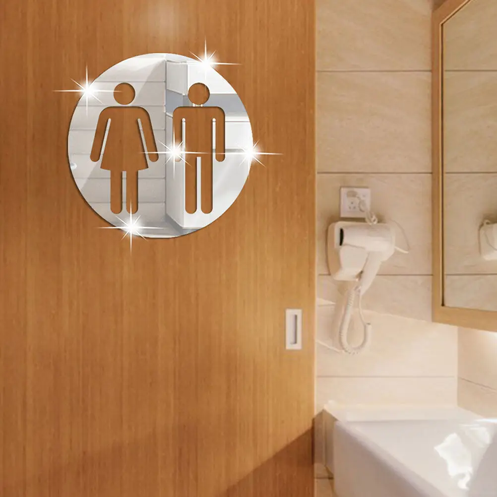 2Pcs Heavy Duty Unisex Toilet Signs Men Women Bathroom Door Stickers for Public Venues Cafes Offices Clear Symbol Modern - view 5