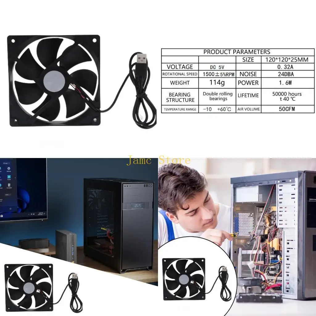 

LX0B Замена охлаждения вентилятор Эффективное управление теплом USB 5V Coolers изнош