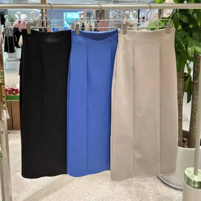 

Neploe High Waist Slim Fit Mid-length Jupe Japan Simple Split Women Skirts 2024 Summer All-matched Elegant Hip Wrapped Faldas