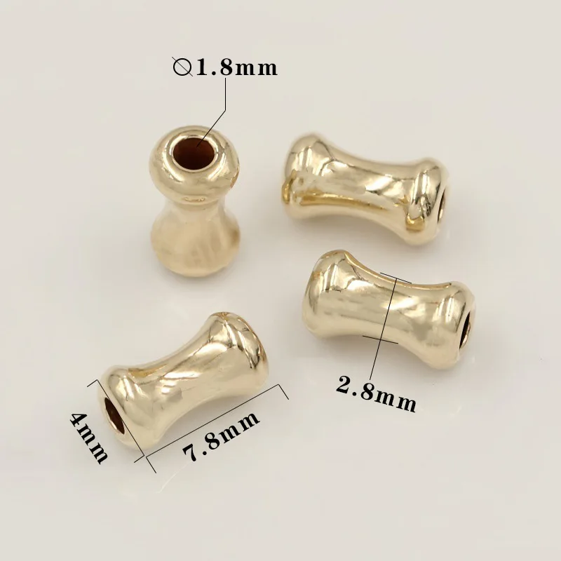 14K Gold Filled Bone Shaped Positioning Beads Bamboo Joint Tube for DIY Handmade Jewelry Crafting Accessories Beads