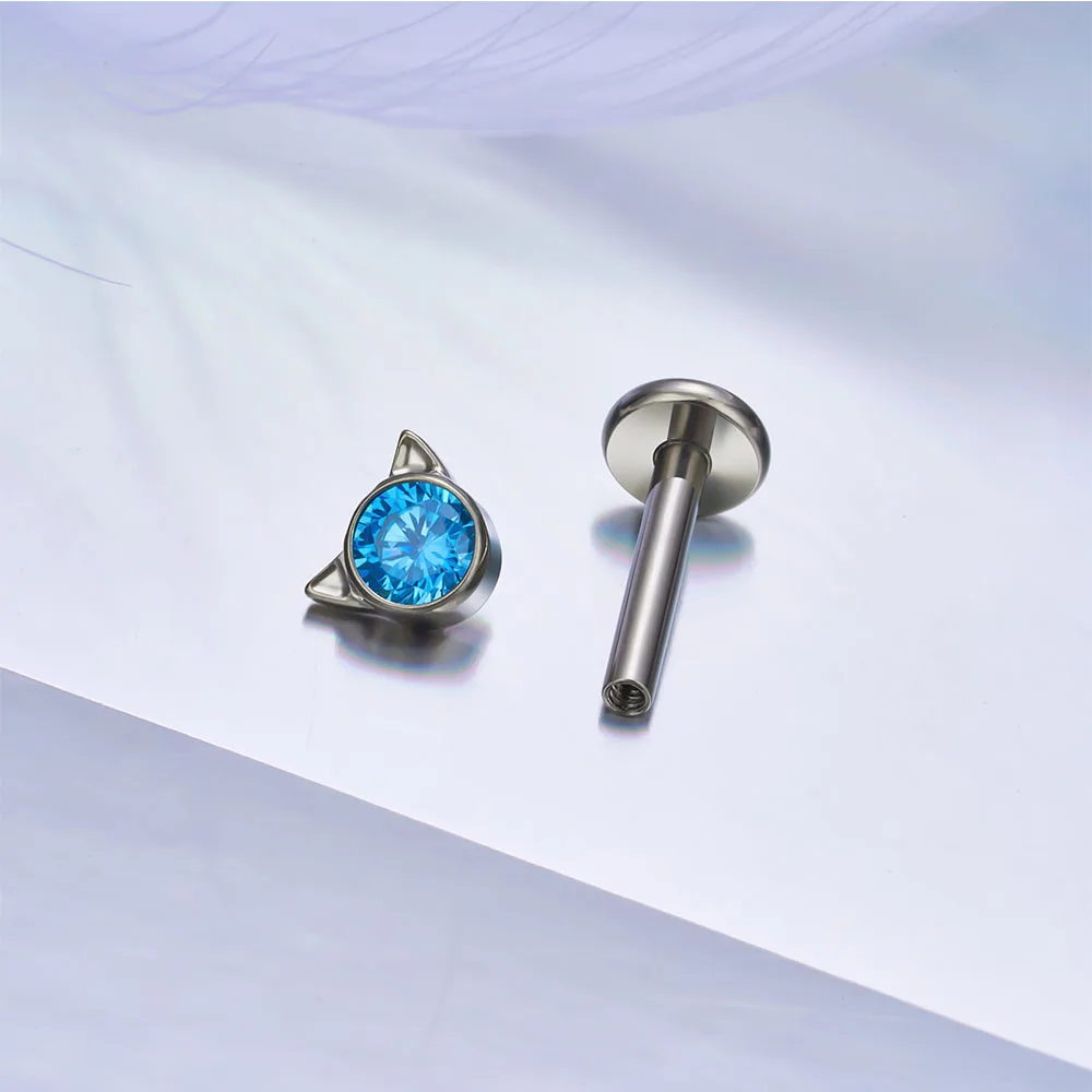 ASTM G23 Titanium Little Devil ZC Ear Cartilage Nail Women\'s Ear Nail Perforation Jewelry Fashion Internal Thread Nose Nail