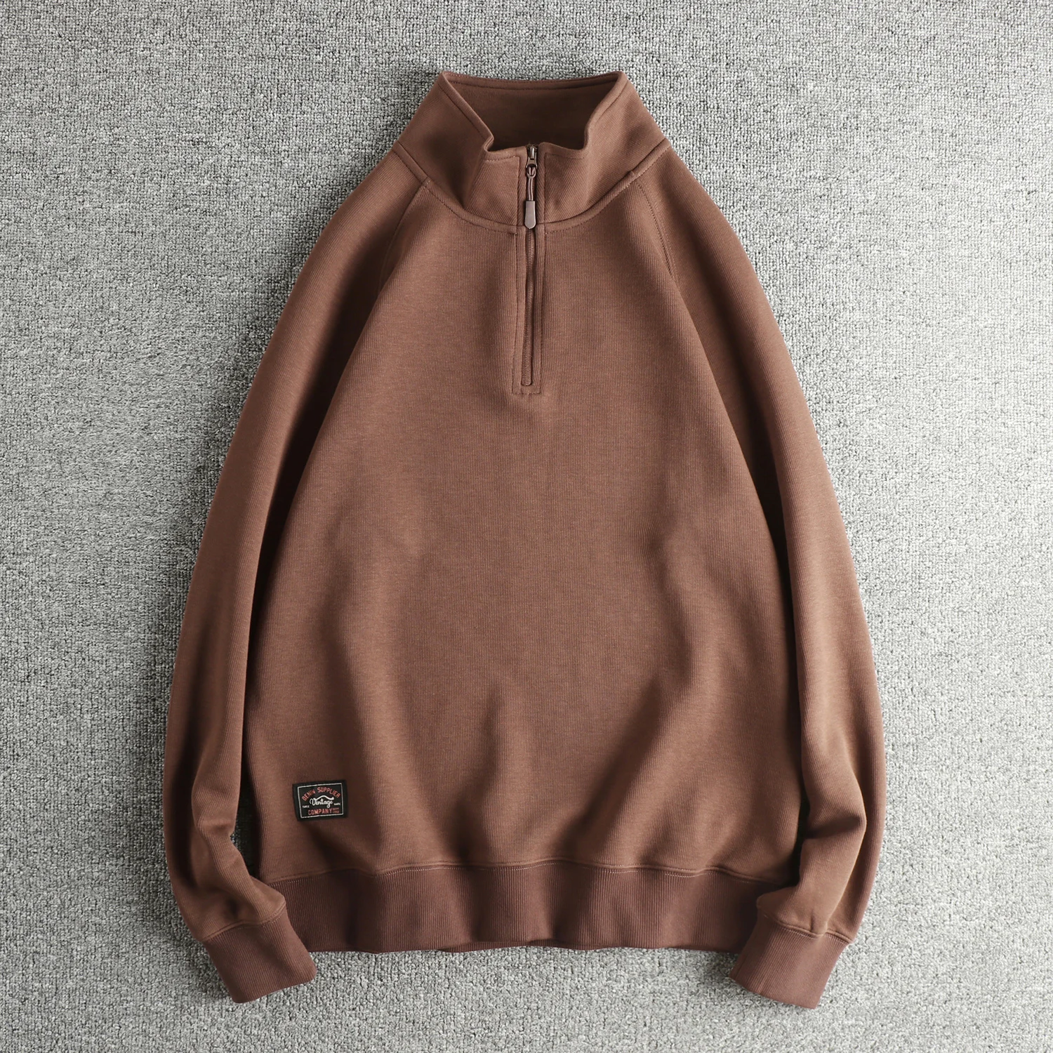 سويت شيرت رجالي ثقيل ورفيع ومريح بياقة نصف مفتوحة لخريف وشتاء، بلوفر متعدد الاستخدامات بأكمام طويلة #2