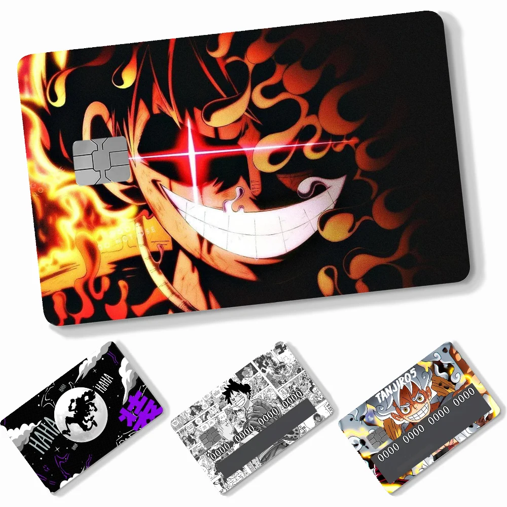 

1PC Anime L-Luffys Card Stickers 4pcs PVC Credit Card Skin Stickers Removable Self-adhesive Protective Film