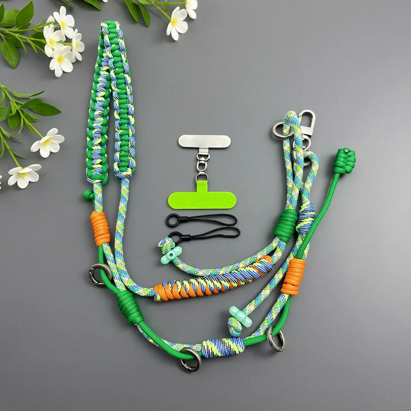 Handmade Multifunctional Mobile Phone Pendant Crossbody Shoulder Strap Camera Adjustable Woven Lanyard Colored Rope