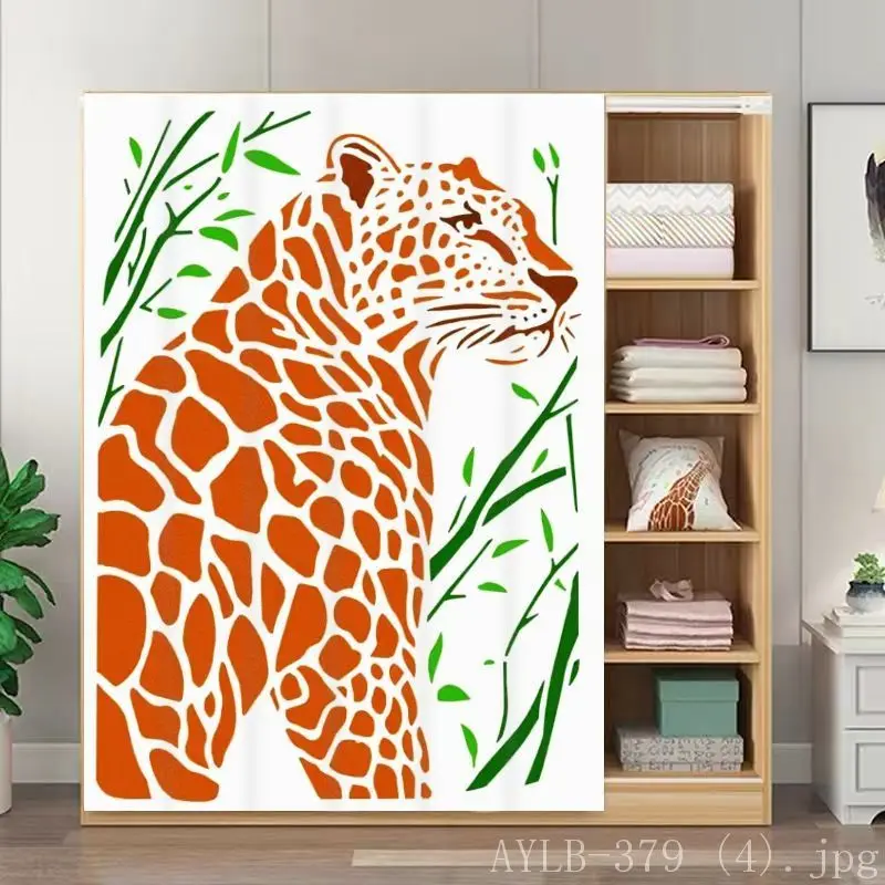 VIKAMA Exotic Leopard Noren Curtain Tropical Japanese Style Minimalist Wardrobe Closet Organizer Partition Door Divider