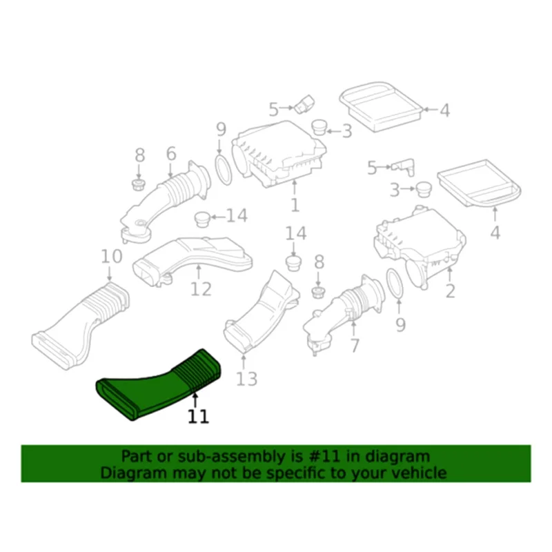 Car Front Right Engine Air Intake Hose for Mercedes-Benz S Class 2015-2020 Car Accessories 2760902111