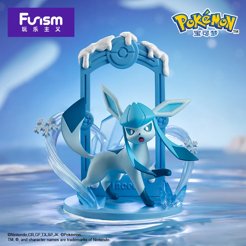 Anime Pokemon Funismo Original aventura Eevee traje familiar caja ciega Jolteon Sylveon colección de figuras de acción modelo niños juguete para regalo