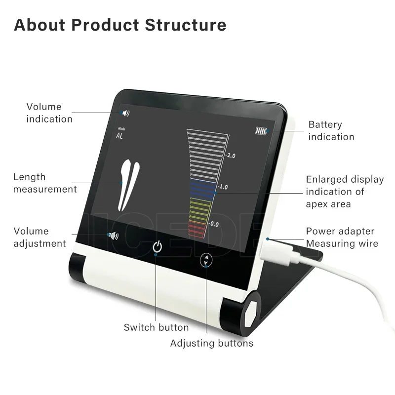 Den tal Endodontic Apex Locator LCD Root Canal Finder Accurate Measurement  Device Surgical Root Canal Instruments