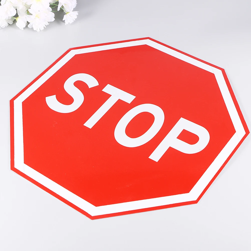 

1pc 30X30Cm Stop Traffic Sign Premium Aluminium Sturdy Outdoor Indoor Safety Road Warning Sign For Cafe Hotel Bar