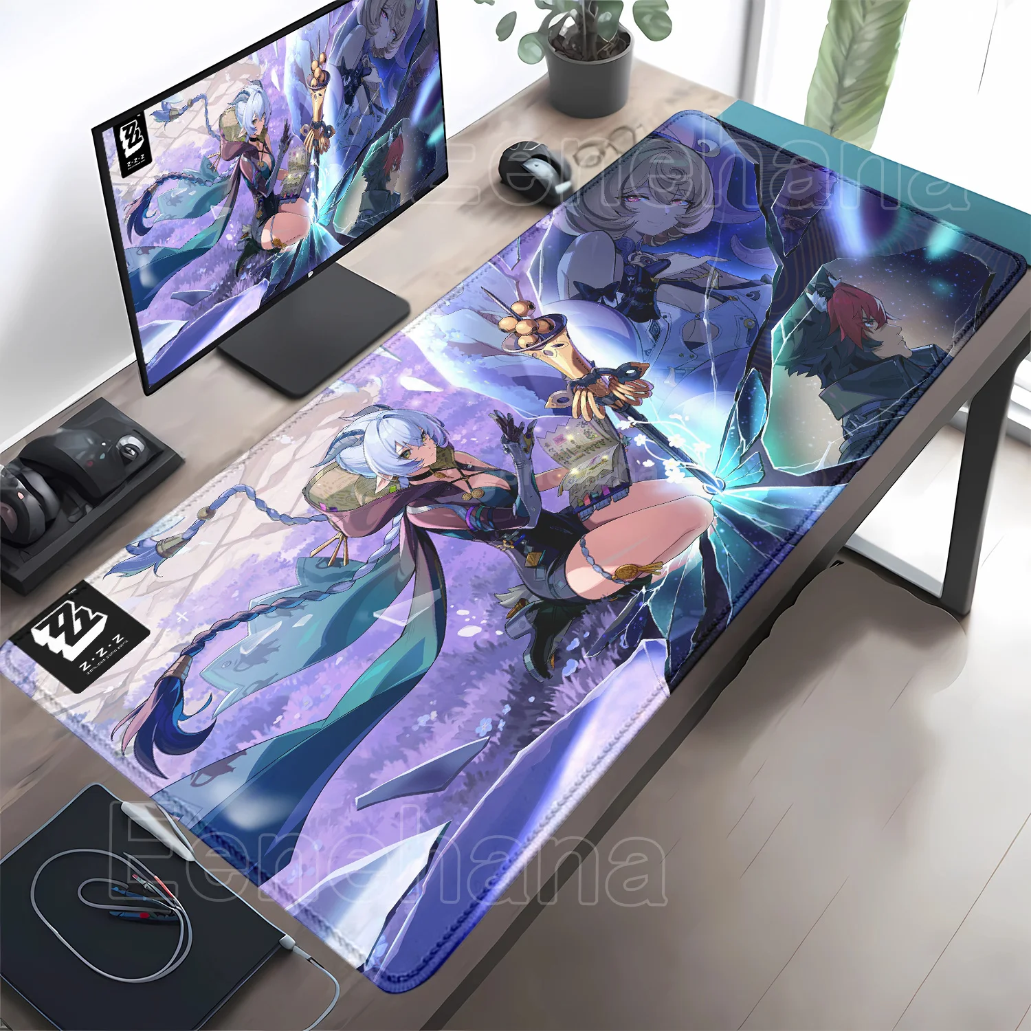 Zenless Zone Zero ZZZ Kawaii Lucia Game Mouse Pad Laptop Gaming Anime Girl Keyboard PC Mousepad Laptop Gamer Overlock Desk Mat #3
