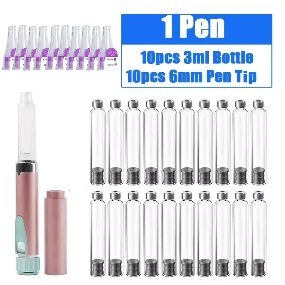 Magic Pen Insuline Cartridges 3 ml Lege Cassette Fles Medische Esthetiek Tattoo Pen Drie-lijn Lifting Verbruiksartikelen Kit