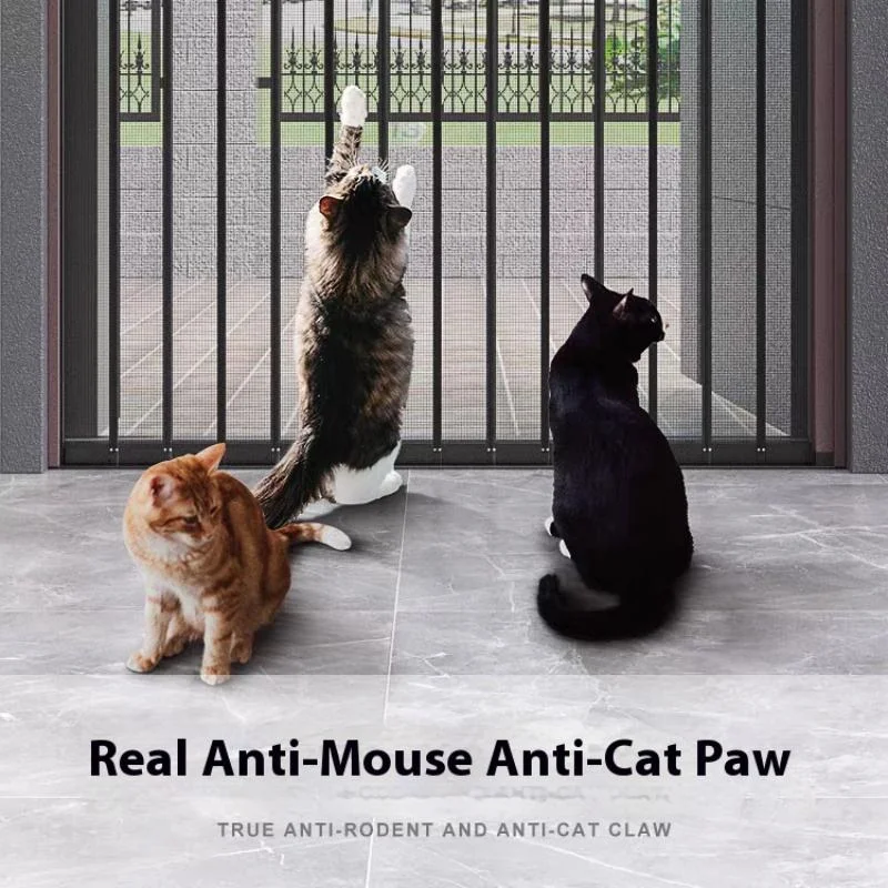 Diamond Mesh Folding and Sliding Anti-mosquito, Dog, Rat, Anti-theft, Able Aluminum Alloy Invisible Sand Door - view 4