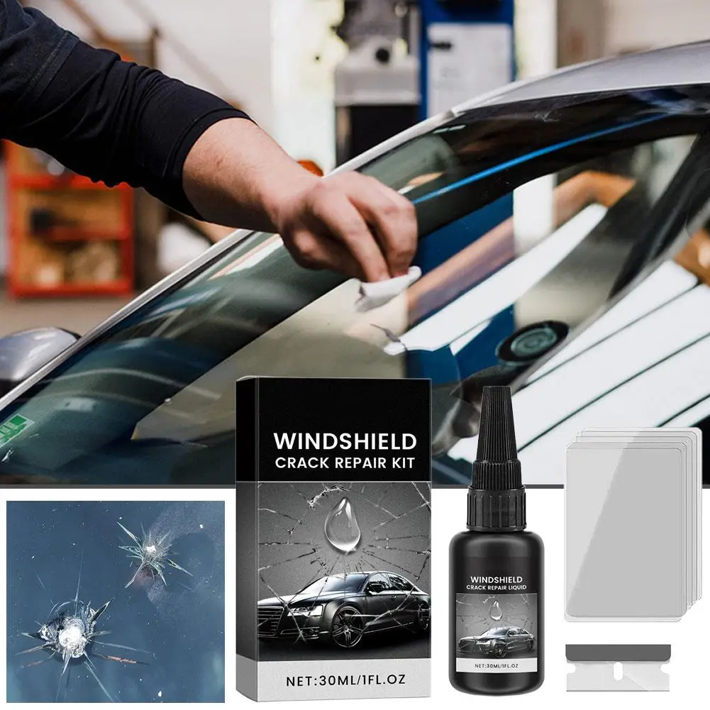 

Набор для ремонта трещин на лобовом стекле автомобиля: профессиональный клей для восстановления сколов и царапин, жидкость для восстановления стекла, автозапчасть