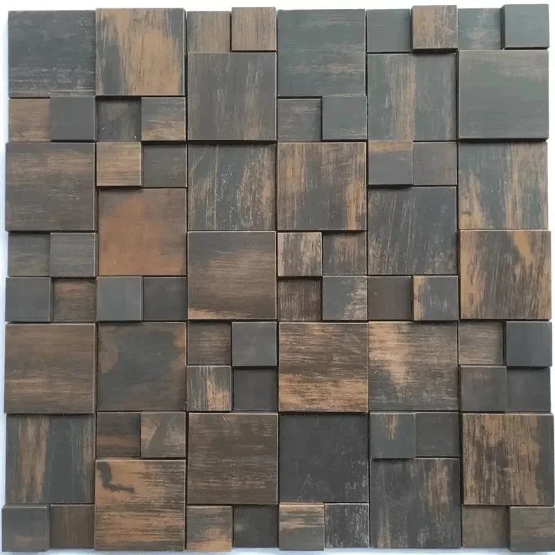 

3D выпуклая антикварная металлическая медная настенная плитка художественная мозаичная плитка MD-MC01, кухонный черный фартук Камин