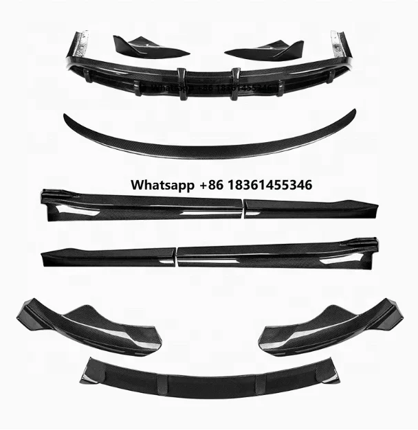 

2023 For Model 3 Upgrade Carbon Fiber Body Kit Front Lip Side Skirts Rear Diffuser Spoiler YICKU High Quality Body Kit