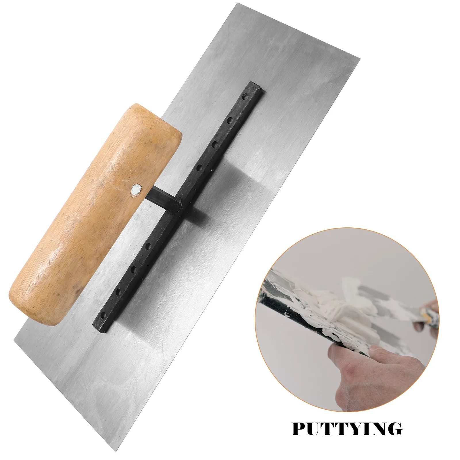 Wood Handle Concrete Trowel Steel Structure Multi-Functional Drywall Masonry Finishing Tool Putty Smoothing Scraping Cement Hand